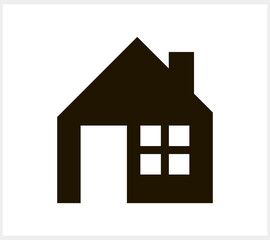 Stencil house clipart isolated. Engraving home. Vector stock illustration. EPS 10