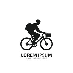 Motorbike or cycle & Delivery Man Logo. Icon & Symbol Vector Template.