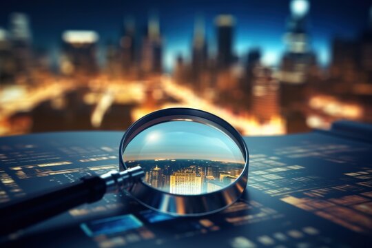 A magnifying glass sitting on top of a table. Perfect for illustrating concepts of investigation, research, or finding answers.