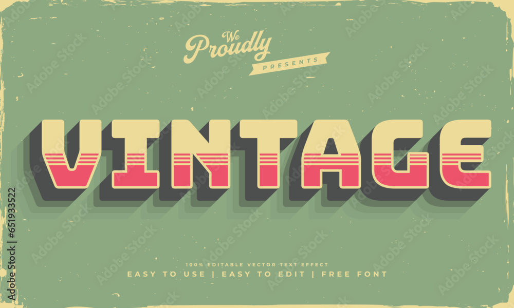 Fototapete vintage retro editable text effect alphabet font typography typeface