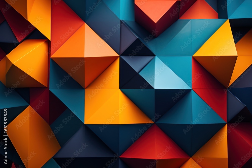 Poster A collection of vibrant and diverse colored cubes arranged on a wall. Perfect for adding a pop of color and creativity to any space.