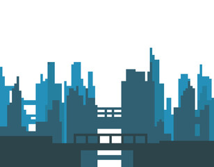 bright cityscape at night pixel illustration