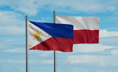Poland and Philippines flag