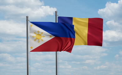 Romania and Philippines flag