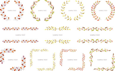 秋の葉の装飾フレーム イラスト素材 / vector eps