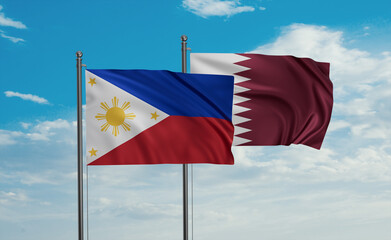 Qatar and Philippines flag