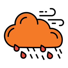 Cloud with rain icon vector