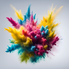 Gorgeous   explosion colored paint art. Generative AI
