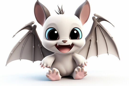 3D cartoon design, cute character of a bat