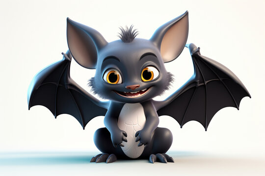 3D cartoon design, cute character of a bat