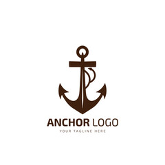 Obraz premium Classic Vintage Retro Emblem Anchor for Sailor logo Typography Logo design