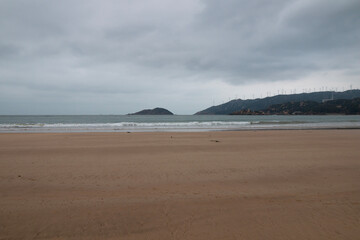 the beach in the morning