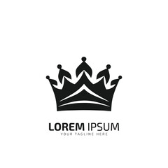 king crown minimal logo icon silhouette isolated on white background