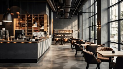 interior of a modern bar/restaurant/coffee shop/caffe