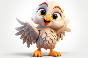 cute 3d character cartoon design, children's style, an eagle