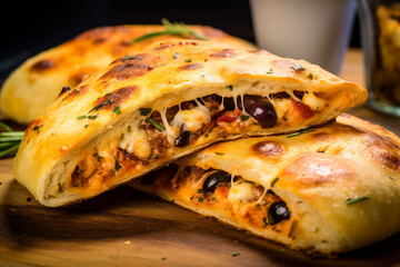 焼き立てで具材たっぷりのカルツォーネ