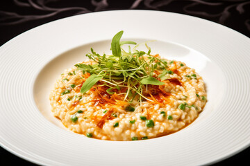 美しく盛り付けられた本格的リゾット