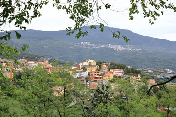 view to Lanusei, a sardinian town on Barbagia mountain