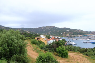 Cannigione harbor on a cloudy day, Sardinia, Italy