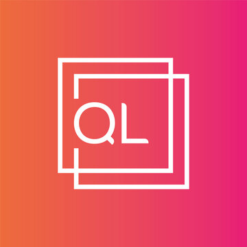 Creative initial letter QL square logo design concept vector template
