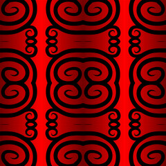 Seamless colourful batik ethnic dayak aztec Kalimantan pattern for background textile garment 