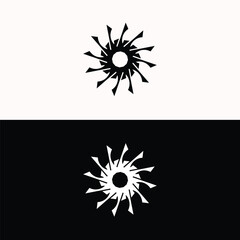 Black and white circle vector logo template design