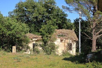 Fototapeta na wymiar abandoned medieval house in a village in Sardinia, Italy