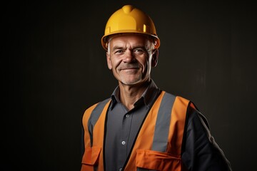 Smart portrait, male senior engineer standing with his arms crossed confidently. - 651947901