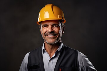 Smart portrait, male senior engineer standing with his arms crossed confidently. - 651947905