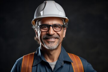 Smart portrait, male senior engineer standing with his arms crossed confidently. - 651947906