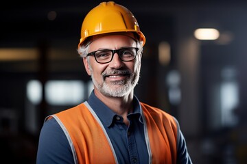 Smart portrait, male senior engineer standing with his arms crossed confidently. - 651947945