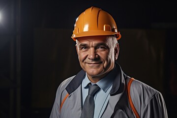 Smart portrait, male senior engineer standing with his arms crossed confidently. - 651947946