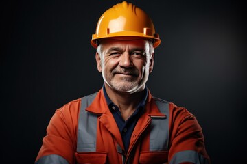 Smart portrait, male senior engineer standing with his arms crossed confidently. - 651947955