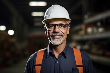 Smart portrait, male senior engineer standing with his arms crossed confidently. - 651947975