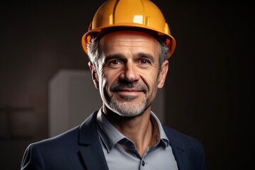 Smart portrait, male senior engineer standing with his arms crossed confidently. - 651947989