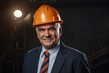 Smart portrait, male senior engineer standing with his arms crossed confidently. - 651947997