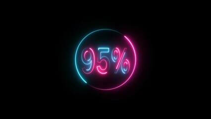 abstract glowing neon percentage number illustration 4k 