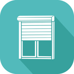 Roller shutter icon on a house window on a transparent background in PNG format