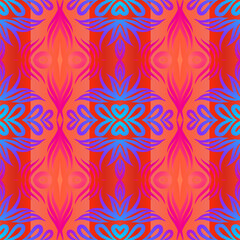 Seamless colourful batik ethnic dayak aztec Kalimantan pattern for background textile garment 