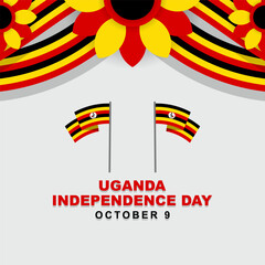 Vector illustration of Uganda independence day, Celebrated every year on 9 October.