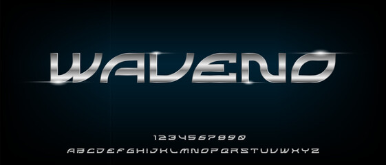 Modern sport futuristic alphabet with urban style template