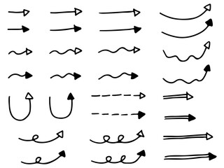 手描き矢印セット　背景なし