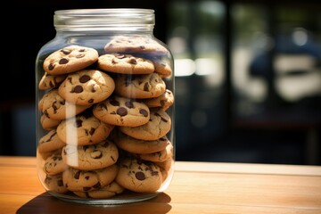 Sealed Cookies jar. Snack sweet food. Generate Ai