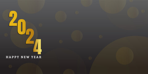 Obraz premium 2024 New Year Abstract shiny color gold design element, luxury new year background, editable new year greetings card template