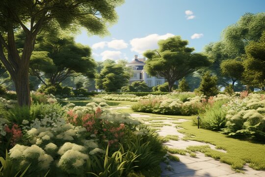 garden in the park, Generative AI
