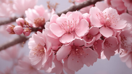 Obraz premium Sakura flower. Cherry blossom close up. Springtime floral background