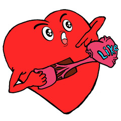 hand drawn heart illustration women