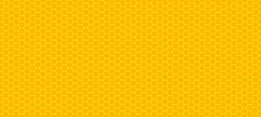 Gold bee honeycomb hexagonal background, yellow honeyed comb grid texture, beehive honeycomb geometric abstract pattern, crystal background, hexagon cell texture – stock vector