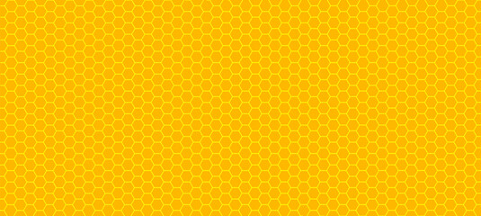 Gold bee honeycomb hexagonal background, yellow honeyed comb grid texture, beehive honeycomb geometric abstract pattern, crystal background, hexagon cell texture – stock vector