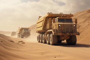 dump truck in the desert, Generative AI